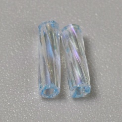 Transparente Farben Regenbogen Glas Twist Signalhornperlen&nbsp;GLAA-WH0039-12F