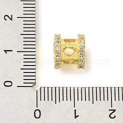 Placcatura a cremagliera in ottone micro pavé di perline europee di zirconi cubici trasparenti&nbsp;KK-G501-07G