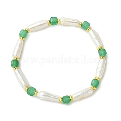Bracelets en perles d'aventurine verte naturelle et de perles de culture d'eau douce&nbsp;BJEW-JB14045-02