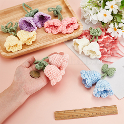 6 pz 6 colori filato di cotone fatto a mano all'uncinetto mughetto ciondolo decorazioni&nbsp;DIY-FG0006-90
