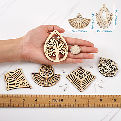 DIY 30 Paar Ohrringe aus Naturholz&nbsp;DIY-TA0003-36P