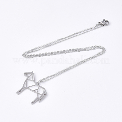 Colliers pendentifs en acier inoxydable 201 anti-ternissement&nbsp;NJEW-T009-JN037-1-45
