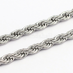 304 catene di corda in acciaio inox, colore acciaio inossidabile, 3.8x0.8mm