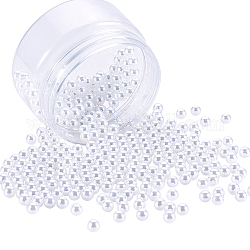 Perles d'imitation acrylique olycraft, sans trou, ronde, blanc, 6mm, environ 600 pcs / boîte