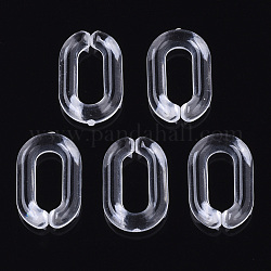 Anneaux de liaison acryliques transparents, connecteurs à liaison rapide, pour la fabrication de chaînes de câble de bijoux, ovale, clair, 15x9x3mm, diamètre intérieur: 3.5x9 mm, environ 2370 pcs/500 g