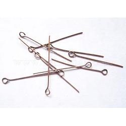 Iron Eye Pin, Nickel Free, Red Copper, 70x0.7mm, about 3600pcs/1000g