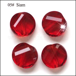Имитация австрийских кристаллов, класс AAA, граненые, плоско-круглые, темно-красный, 10x5 мм, отверстие : 0.9~1 мм