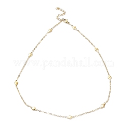 Ion Plating(IP) 304 Stainless Steel Heart Link Chain Necklace, Golden, 17.83 inch(45.3cm)