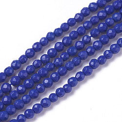 Lapis Perle sintetiche lazuli fili, sfaccettato, tondo, 2~2.5x2mm, Foro: 0.2 mm,circa158~205pcs/filo, 15.7~16.7 pollice (40~42.5 cm)