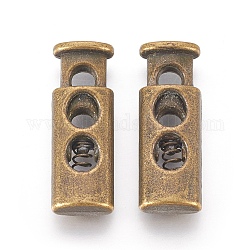 Serrature del cavo a molla in lega, bronzo antico, 26~27x10x5~6mm, Foro: 4.5~5 mm