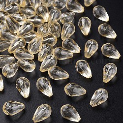 Perles en acrylique transparente, facette, larme, navajo blanc, 12x8mm, Trou: 1.5mm, environ 1338 pcs/500 g