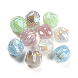Opake Legierung Perlen, Muschelimitat-Effekt, Mischfarbe, 21x19.5x19 mm, Bohrung: 3.2 mm