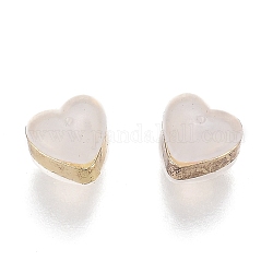 Herz Silikon Ohrmuttern, Sichern Sie weiche Ohrringrücken, mit Messing-Zubehör, golden, 6x6.2x5 mm, Bohrung: 1 mm