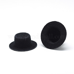 Decorazione del cappello di stoffa, decorazione artigianale fai da te, con plastica all'interno, nero, 40~41x16mm