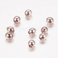 Perles séparateurs en fer, sans cadmium et sans plomb, ronde, or rose, 2.5mm, Trou: 1mm