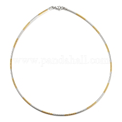 Vakuumbeschichtung 202 Halskette aus Edelstahldraht mit Verschluss, Starre Halskette für Damen, goldenen und Edelstahl Farbe, Innendurchmesser: 5.31 Zoll (13.5 cm)
