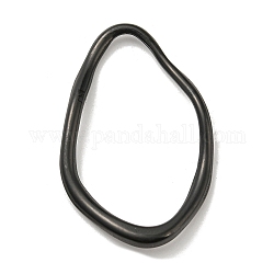 Ionenbeschichtung (IP) 304 Verbindungsringe aus Edelstahl, unregelmäßig oval, Schwarz, 46x29.5x5.5 mm, Innendurchmesser: 40x23 mm