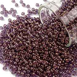 Toho perles de rocaille rondes, Perles de rocaille japonais, (202) lilas lustré or, 11/0, 2.2mm, Trou: 0.8mm, environ 50000 pcs / livre