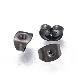 304 фрикционная ушная гайка из нержавеющей стали, электрофорез черный, 6x4.5x3 мм, отверстие : 0.8 мм