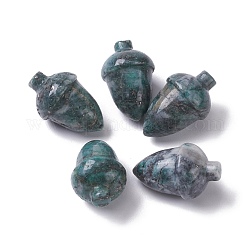 Perles de jade naturels, pas de trous / non percés, pour création de fil enroulé pendentif , aveline, 27.5~30x18~19.5mm