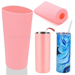 Силиконовый рукав чашки, колонка, розовые, 80x205 мм, отверстие : 31 мм, внутренний диаметр: 75 мм