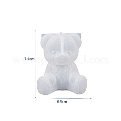 Moldes de silicona para decoración de exhibición de osos diy, moldes de resina, para resina uv, fabricación artesanal de resina epoxi, blanco, 6.5x7.4 cm