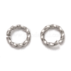 304 anillos de salto retorcidos de acero inoxidable, anillos del salto abiertos, color acero inoxidable, 8x1.5mm, diámetro interior: 5.5 mm