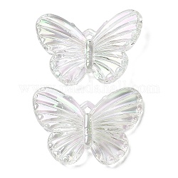 Abalorios de acrílico transparentes, mariposa, Claro, 31.5x41x4.2mm, agujero: 2.5x2 mm