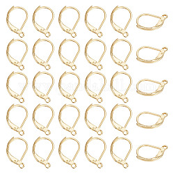 UNICRAFTALE 80pcs Golden Leverback Earring Findings 304 Stainless Steel Leverback Earrings with 1.4mm Loop Lever Back Hoop Earring for DIY Earrings Making 15x10x2mm, Pin 1x0.8mm