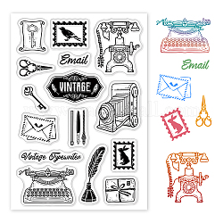 PVC Plastic Stamps, for DIY Scrapbooking, Photo Album Decorative, Cards Making, Stamp Sheets, Camera Pattern, 16x11x0.3cm