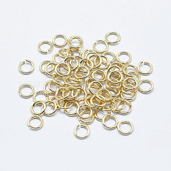 Messing Open Ringe springen, langlebig plattiert, Nickelfrei, Ring, echtes 18k vergoldet, 24 Gauge, 3x0.5 mm, Innendurchmesser: 2 mm, ca. 3365 Stk. / Beutel, 50 g / Beutel