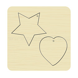 Wood Cutting Dies, with Steel, for DIY Scrapbooking/Photo Album, Decorative Embossing DIY Paper Card, Star with Heart Pattern, 10x10x2.4cm