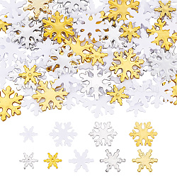 Arricraft 270 Stück 9-teilige Kunststoff-Cabochons-Sets, für weihnachtszubehör schneeflocke, Mischfarbe, 14~23x12.5~20x1.8~2.4 mm, 30pcs / style