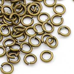 Anello di salto aperto accessorio di gioielli in bronzo antico, ottone, 18 gauge, 5x1mm, diametro interno: 3mm, circa 120pcs/10g
