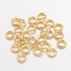 Messing Ringe springen, cadmiumfrei und bleifrei, offene Ringe springen, golden, 20 Gauge, 4x0.8 mm, Innendurchmesser: 2.4 mm, ca. 1100 Stk. / 50 g