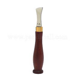 Инструмент для прессования кромки кожи из нержавеющей стали, с деревянной ручкой, цвет нержавеющей стали, 15.5x2.5 см, Канавка: 1.5 мм