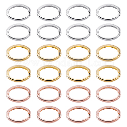 Fermoirs twister en laiton, anneau ovale, couleur mixte, 27x20x3.5mm, 24 pcs / boîte