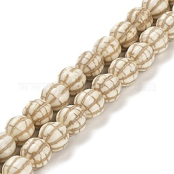 Chapelets de perles en turquoise synthétique, ronde, perles de citrouille, teinte, 8mm, Trou: 1.2mm, Environ 50 pcs/chapelet, 15.16 pouce (38.5 cm)