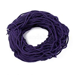 Cables de hilo de algodón, 3 capa, para la fabricación de la joya, púrpura, 5~5.8mm, 109.4 yarda (100 m)/paquete