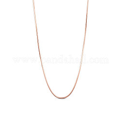 SHEGRACE 925 Sterling Silver Snake Chain Necklaces, with S925 Stamp, Rose Gold, 17.7 inch(45cm)0.8mm