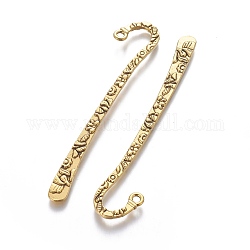 Tibetan Style Alloy Bookmarks, Lead Free and Nickel Free and Cadmium Free, Antique Golden, 79.5x15.5x2mm, Hole: 2mm