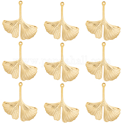 Beebeecraft 40Pcs 201 Stainless Steel Pendants, Ginkgo Leaf, Real 24K Gold Plated, 29x25.5x1.9mm, Hole: 0.8mm