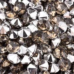 Имитация taiwan акриловый горный хрусталь указал назад кабошоны, граненые, алмаз, темно-серый, 5.5x4 мм