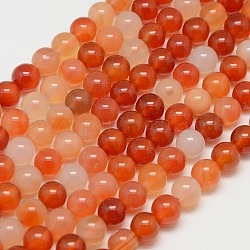 Natürlichen Karneol-Perlen Stränge, Runde, Klasse A, 8 mm, Bohrung: 1 mm, ca. 45 Stk. / Strang, 15 Zoll