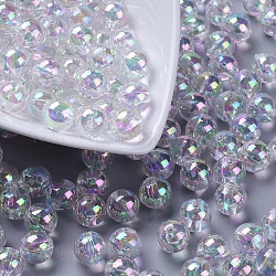 Perle acriliche trasparenti ecologiche, tondo, ab colore, chiaro ab, 10mm, Foro: 1.8 mm, circa 1000pcs/500g