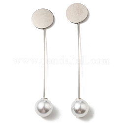 Ferro con bastoncini per capelli in imitazione di perle in ABS, platino, 77x15x12mm