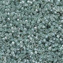 Miyuki Delica Perlen, Zylinderförmig, japanische Saatperlen, 11/0, (db1484) transparenter hellmoosgrüner Glanz, 1.3x1.6 mm, Bohrung: 0.8 mm, ca. 2000 Stk. / 10 g