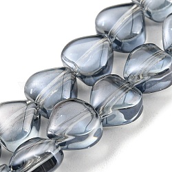 Brins de perles de verre transparentes plaquées lustre, galvanoplastie, cœur, bleu acier clair, 5.5x6x4mm, Trou: 0.9mm, Environ 110 pcs/chapelet, 23.23 pouce (59 cm)