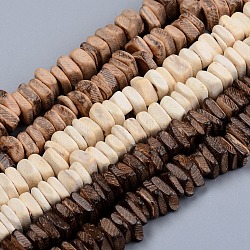 Kokosperlen Stränge, quadratische Heishi-Perlen, Mischfarbe, 6~8x2~6 mm, Bohrung: 1.6 mm, ca. 110 Stk. / Strang, 15.75 Zoll (40 cm)