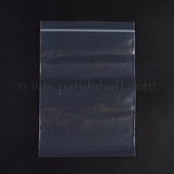 Sacs en plastique à fermeture éclair, sacs d'emballage refermables, joint haut, sac auto-scellant, rectangle, blanc, 22x15 cm, épaisseur unilatérale : 3.9 mil (0.1 mm), 100 pcs /sachet 